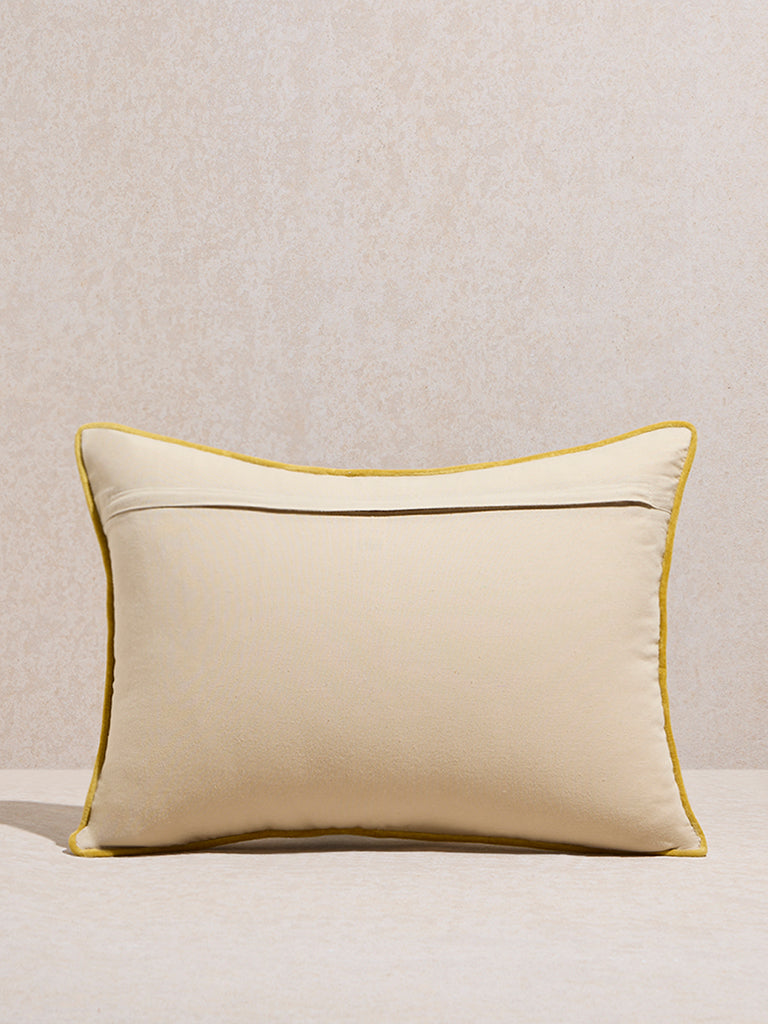 Westside Home Green Floral Design Cushion Cover