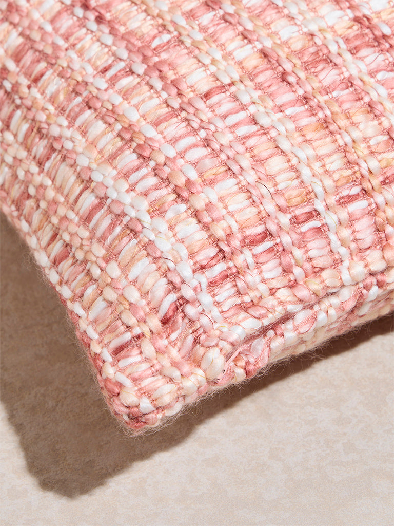 Westside Home Pink Woven Checkered Cushion Cover