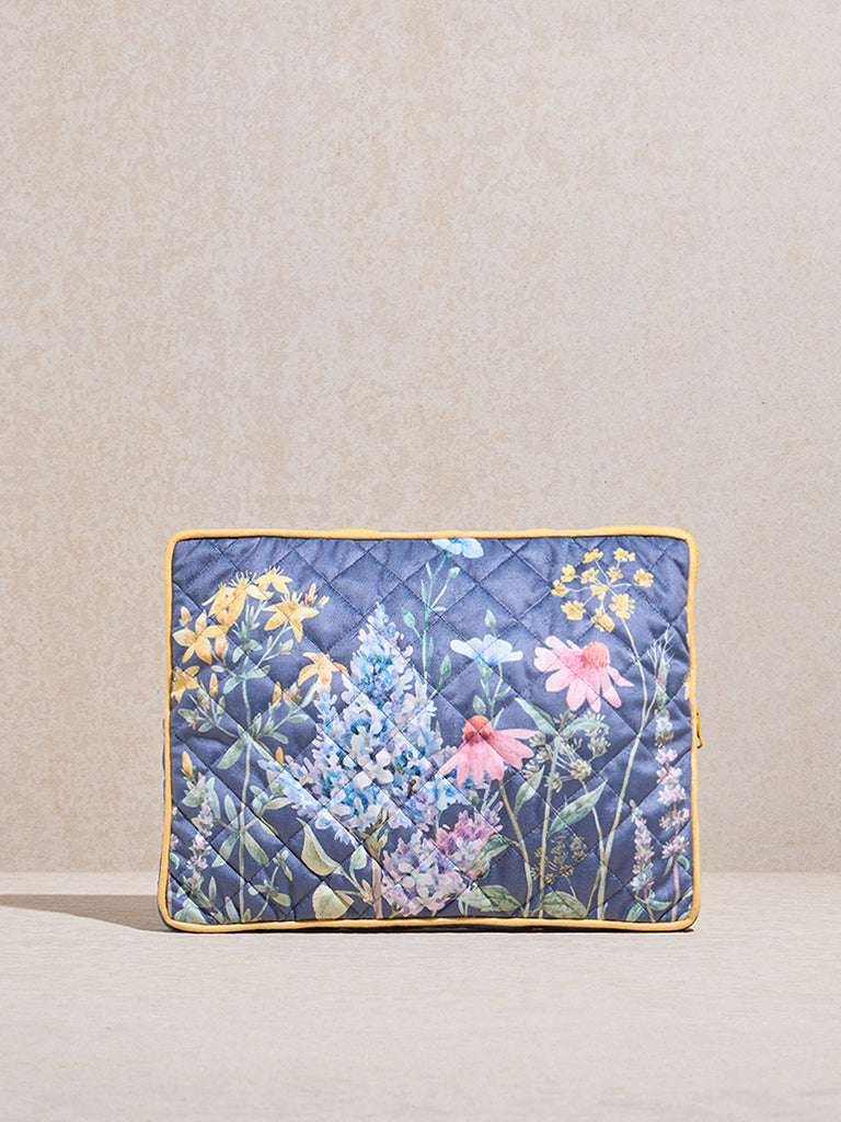 Westside Home Dusty Blue Botanical Design Laptop Bag