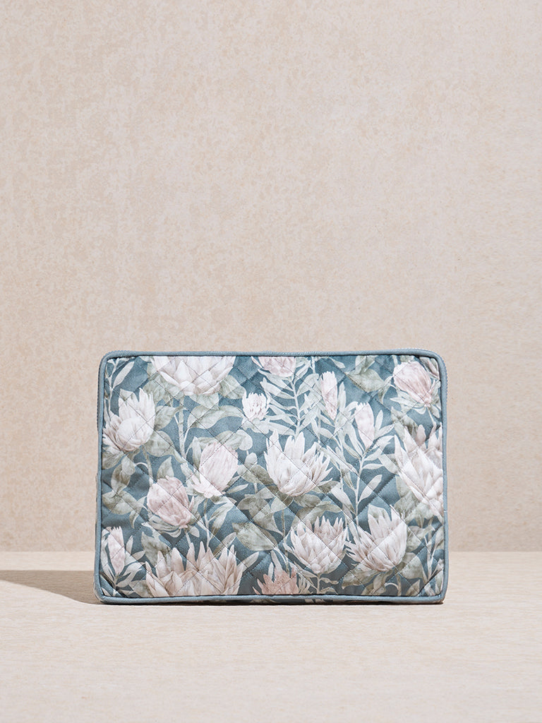 Westside Home Teal Floral Patterned Laptop Bag