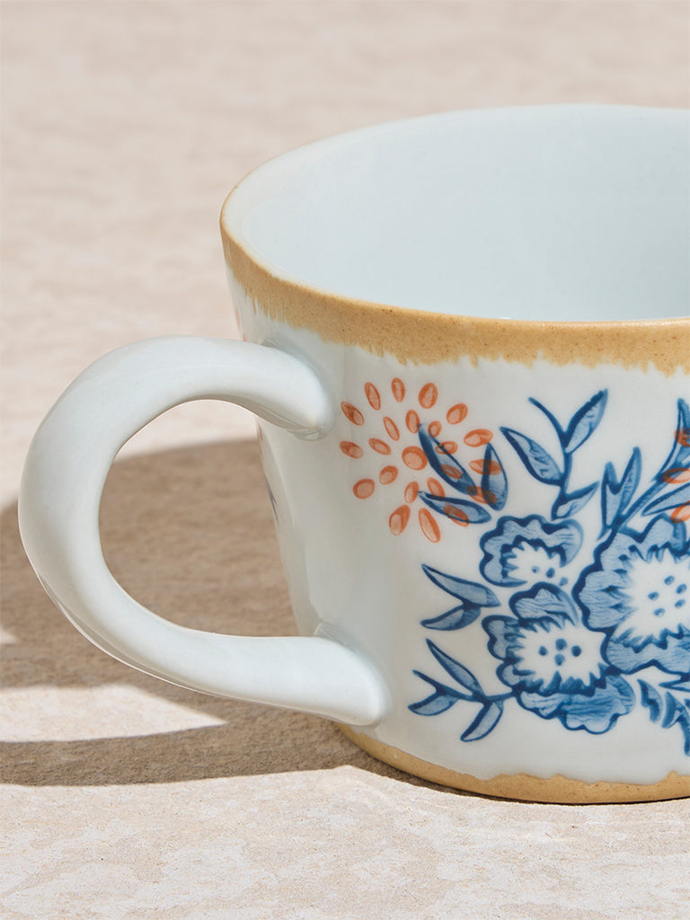 Westside Home Blue Floral Pattern Mug
