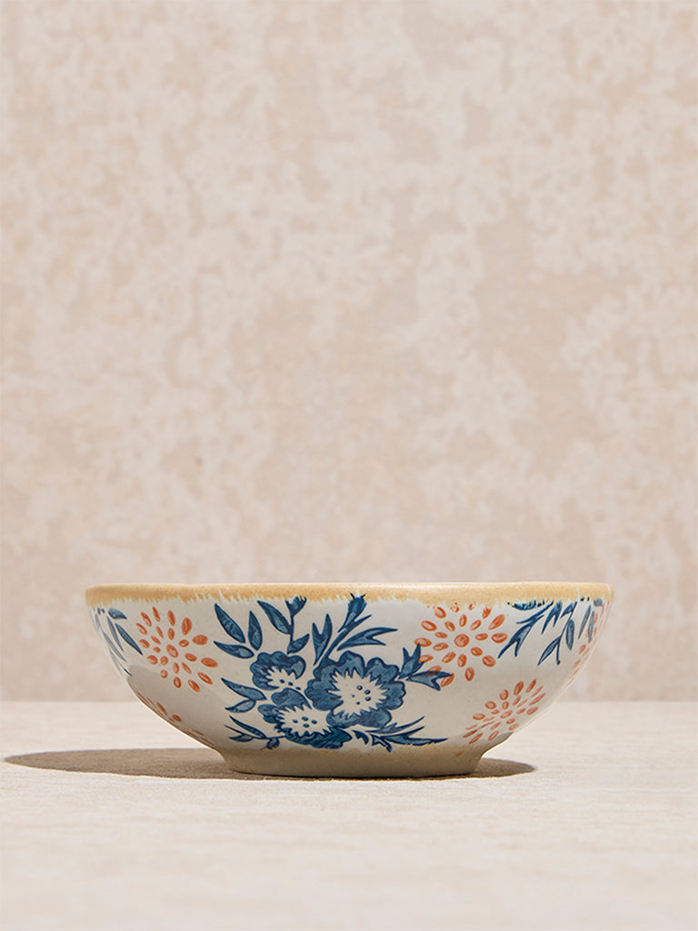 Westside Home Blue Floral Printed Serving Bowl
