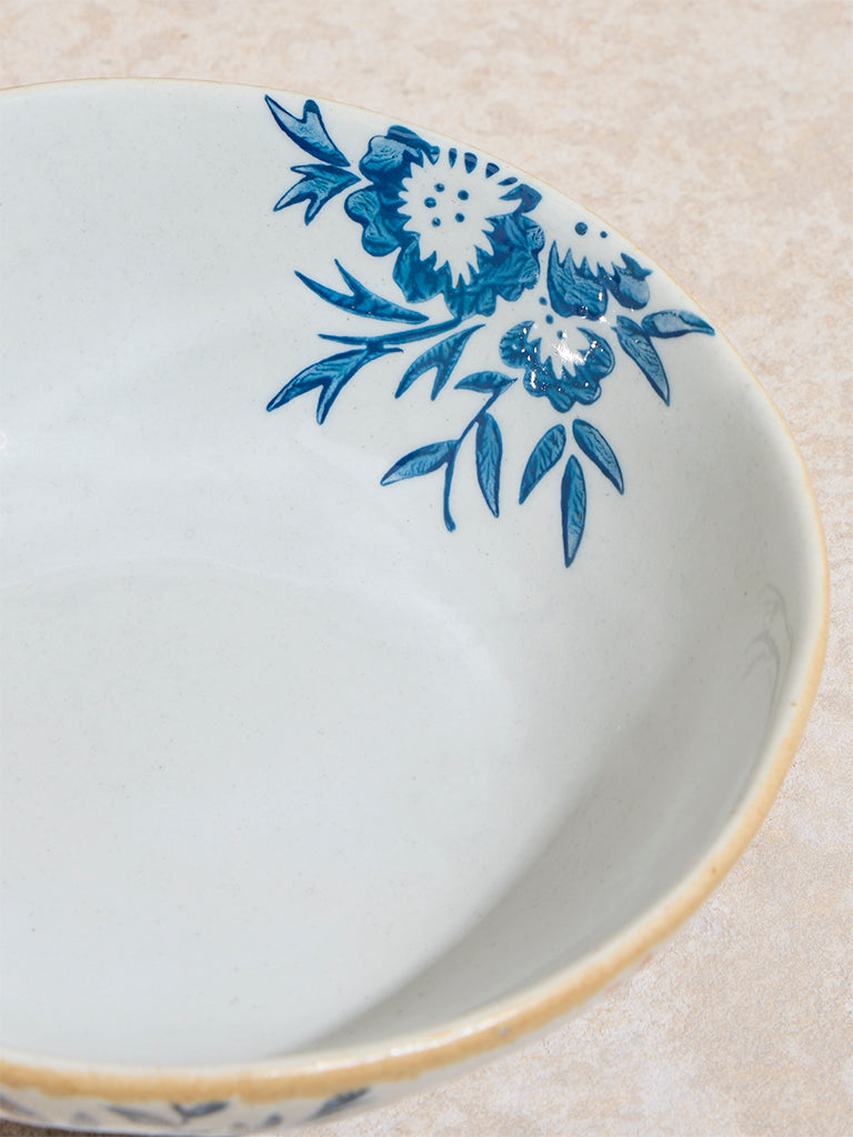 Westside Home Blue Floral Printed Serving Bowl