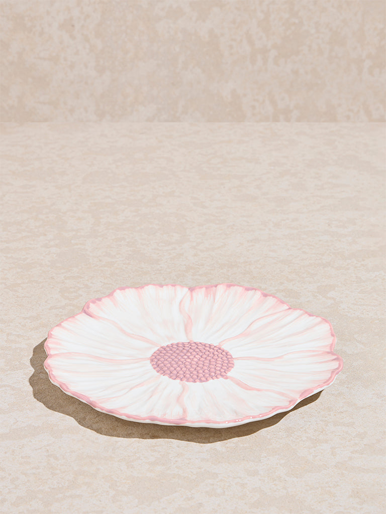 Westside Home Pink Flower Design Side Platter