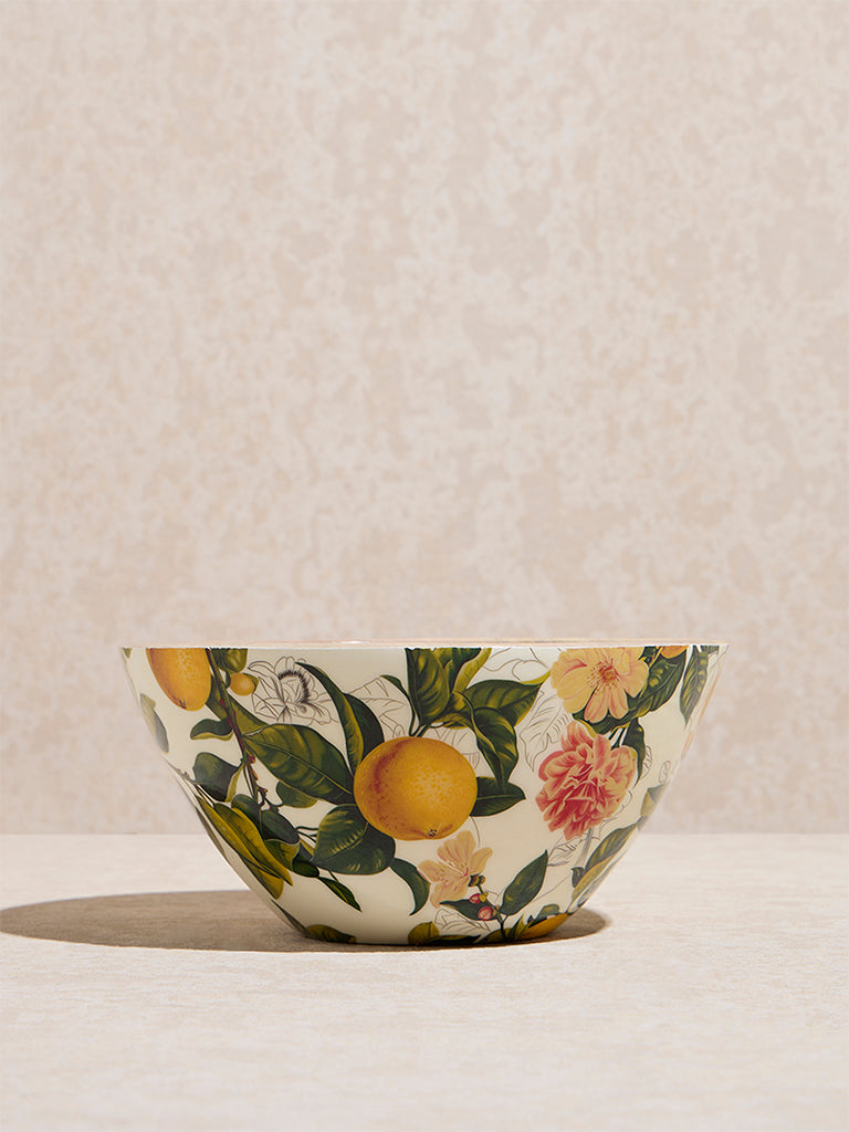 Westside Home Multicolour Lemon Design Wooden Bowl