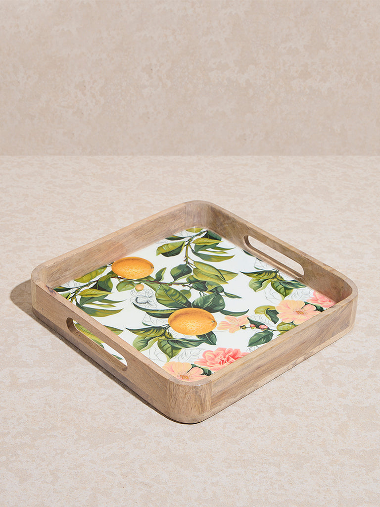 Westside Home Multicolour Lemon Patterned Serving Tray