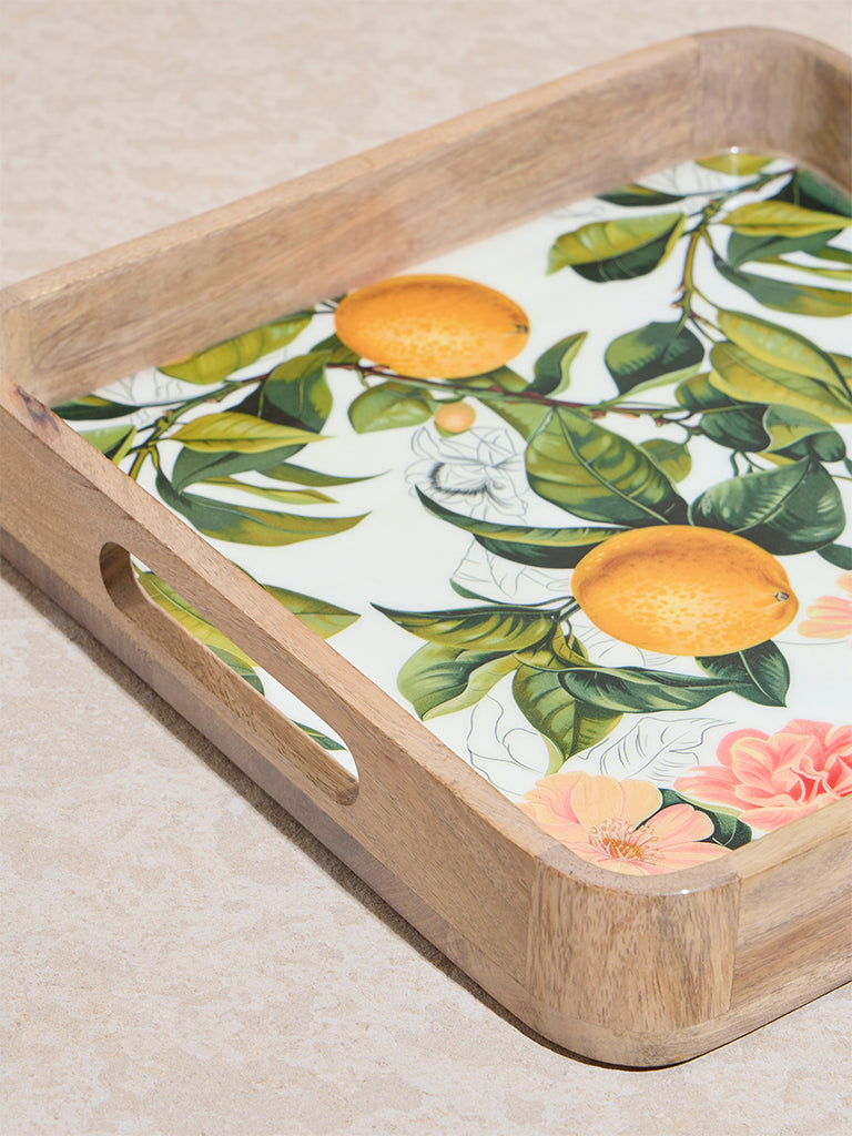 Westside Home Multicolour Lemon Patterned Serving Tray
