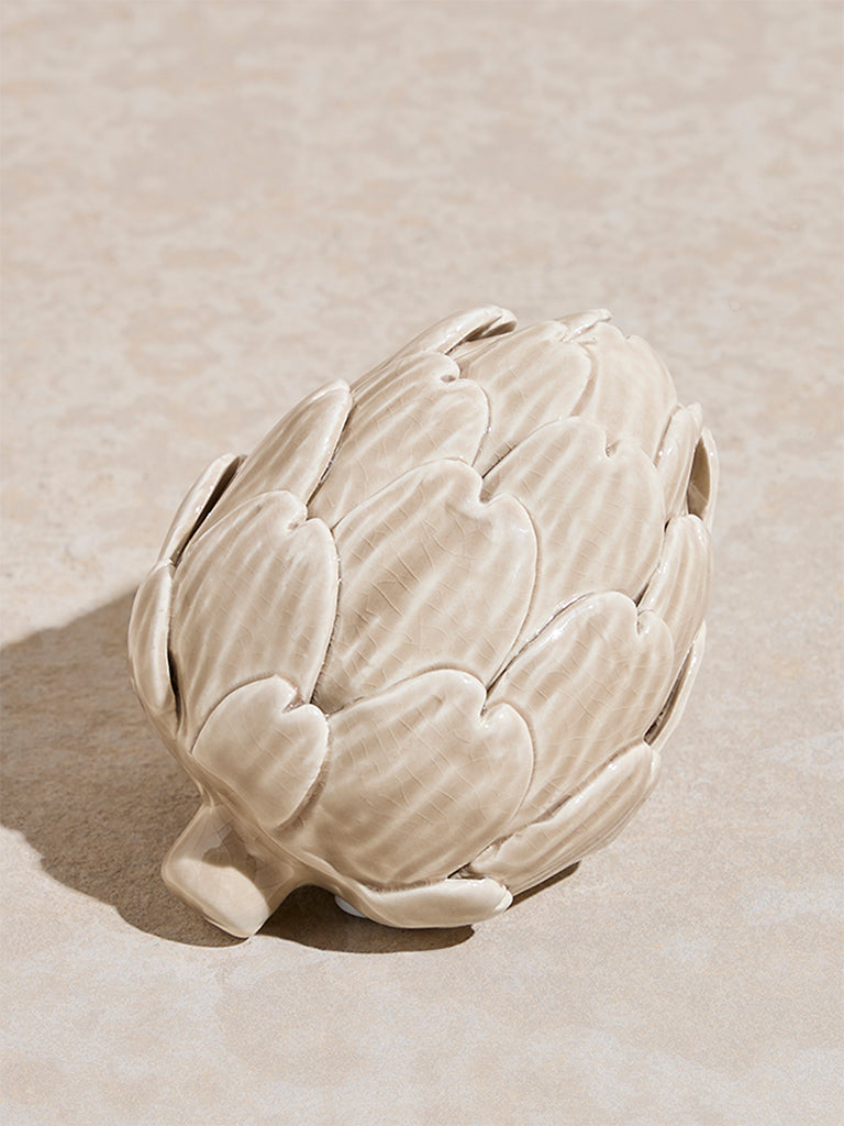 Westside Home Ivory Ceramic Artichoke Decorative Object