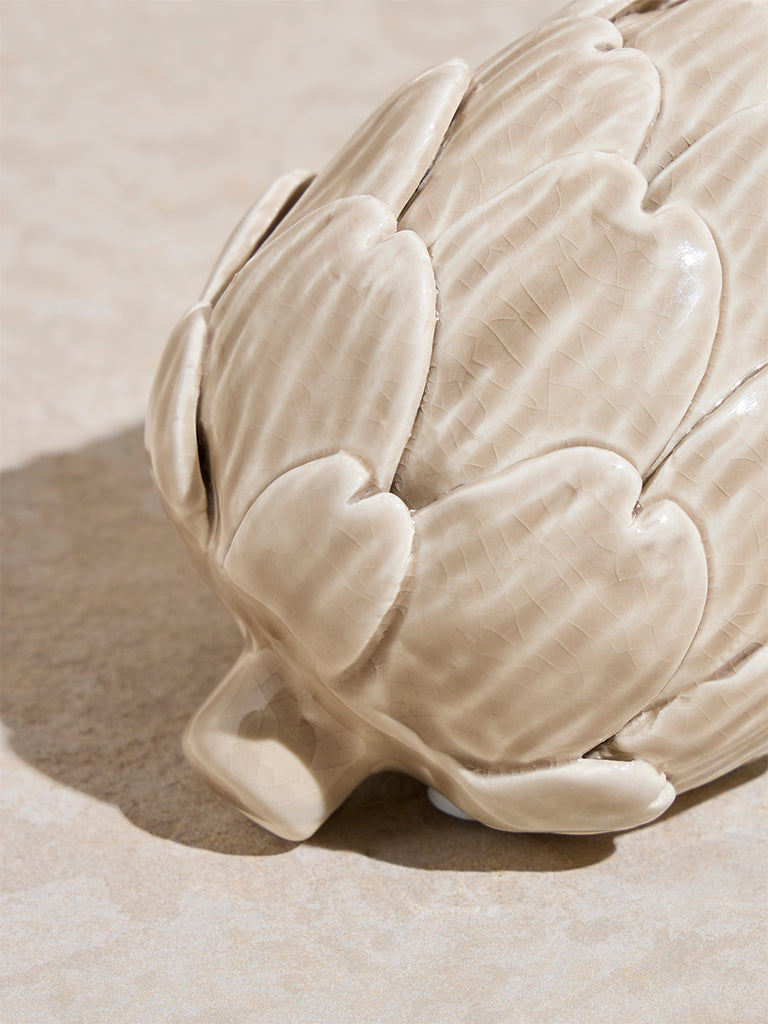 Westside Home Ivory Ceramic Artichoke Decorative Object