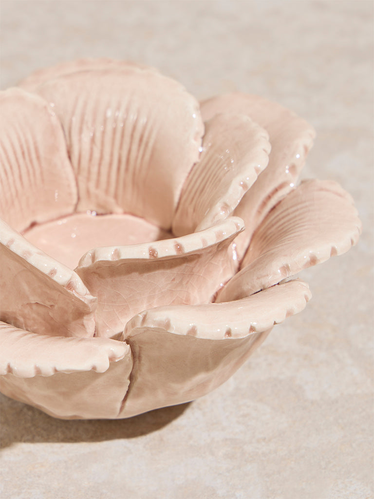 Westside Home Pink Ceramic Rose Decorative Object