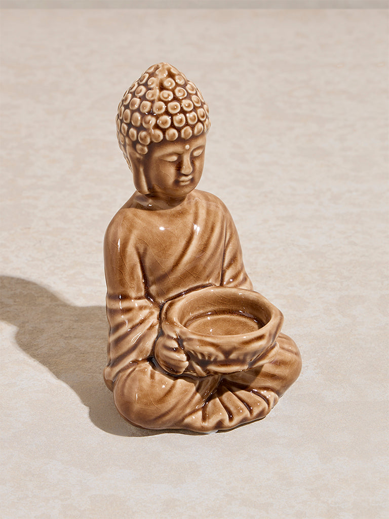 Westside Home Brown Buddha with Tealight Candle Holder
