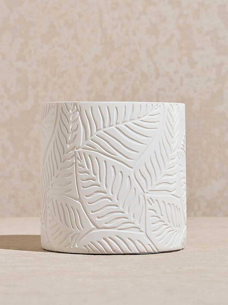 Westside Home White Textured Marble Planter