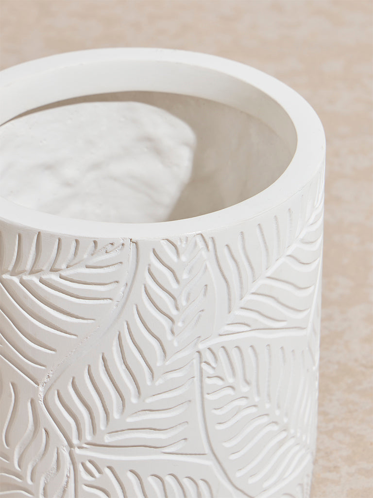 Westside Home White Textured Marble Planter