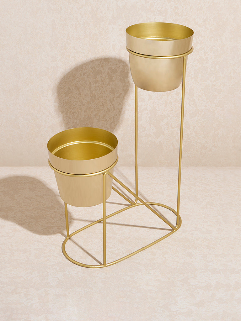 Westside Home Gold Two-Tiered Planter