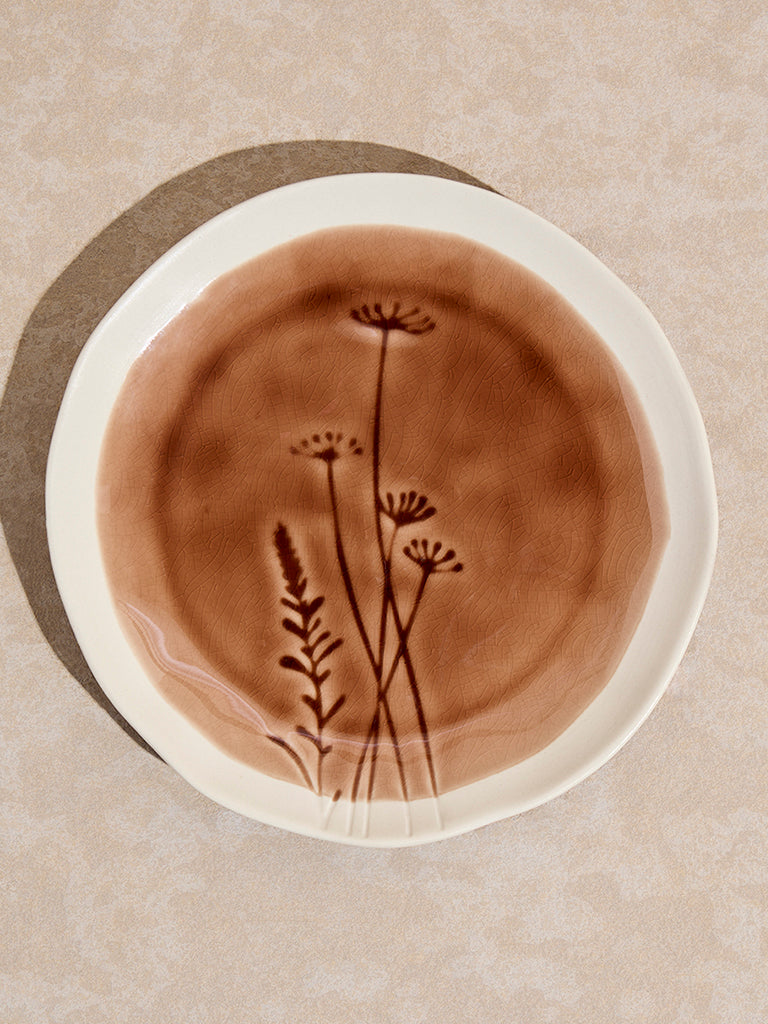 Westside Home Brown Foliage Design Side Plate