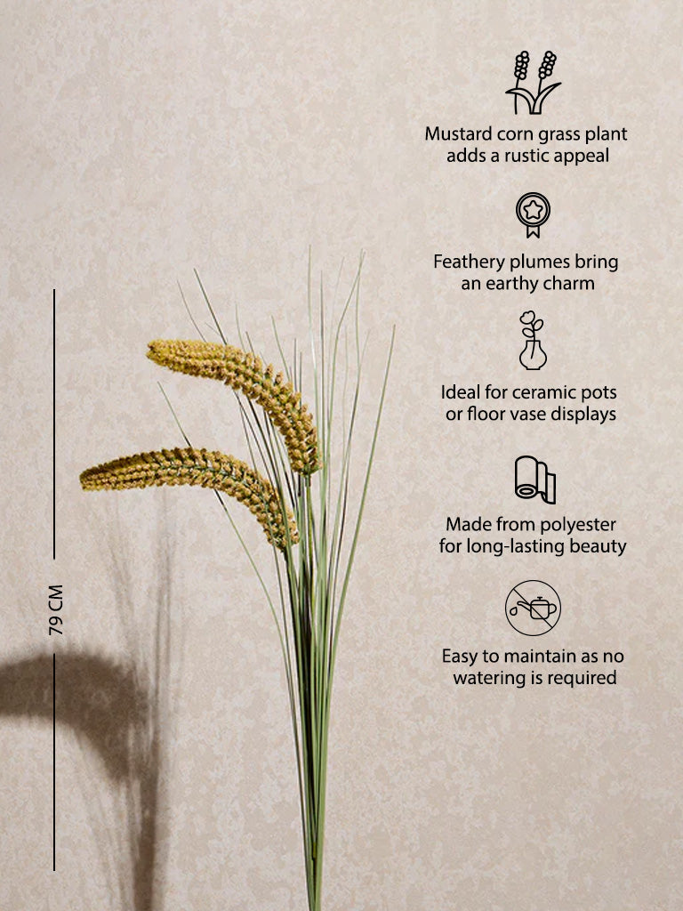 Westside Home Mustard Artificial Corn Grass Plant