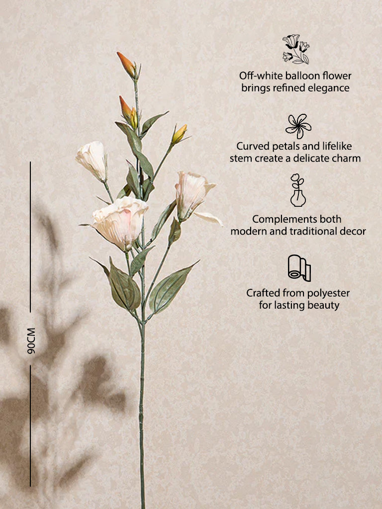 Westside Home Off-White Single Artificial Balloon Flower