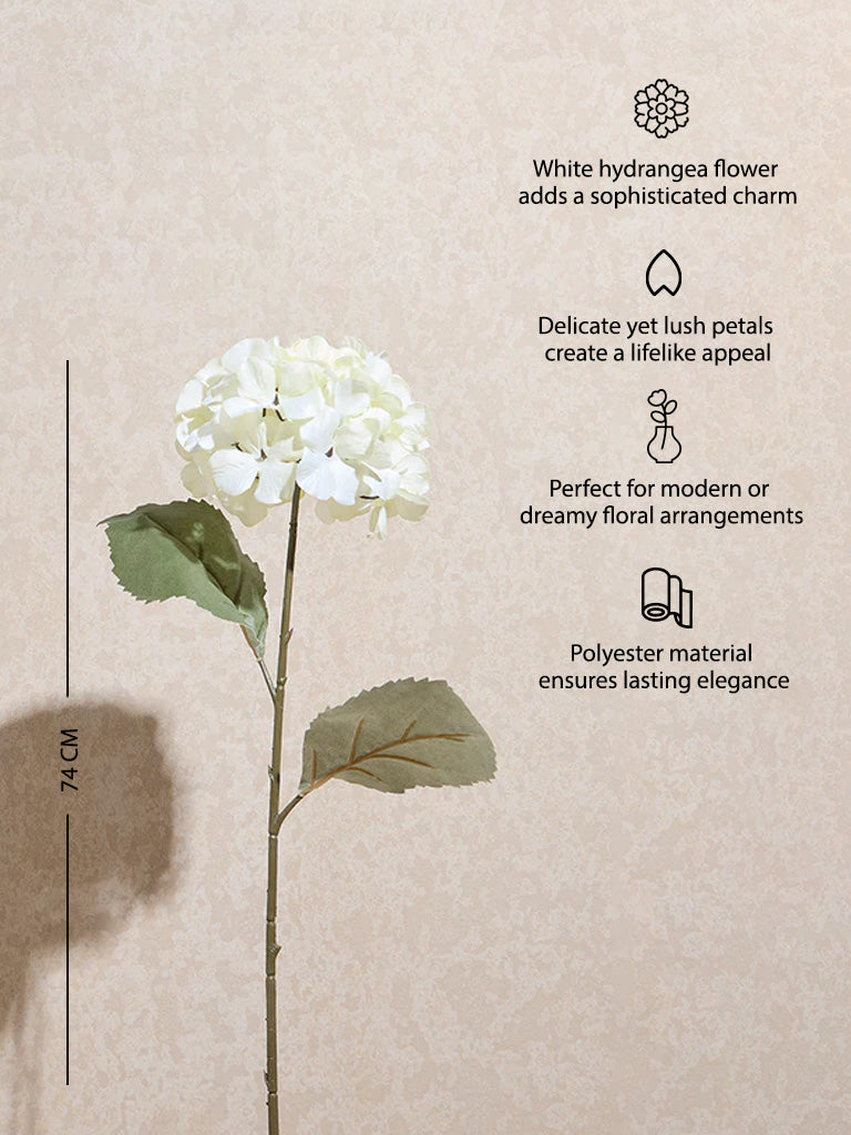 Westside Home White Artificial Hydrangea Flower