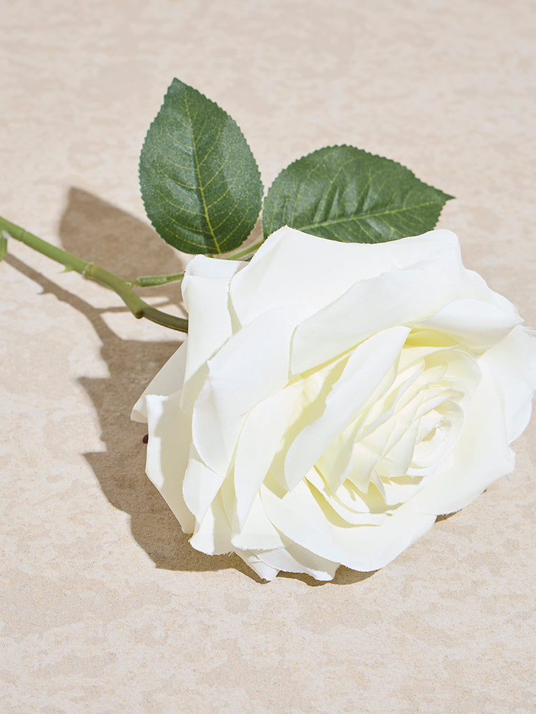 Westside Home White Artificial Rose Flower