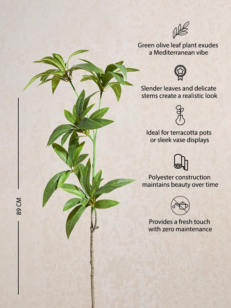 Westside Home Green Artificial Olive Leaf Plant
