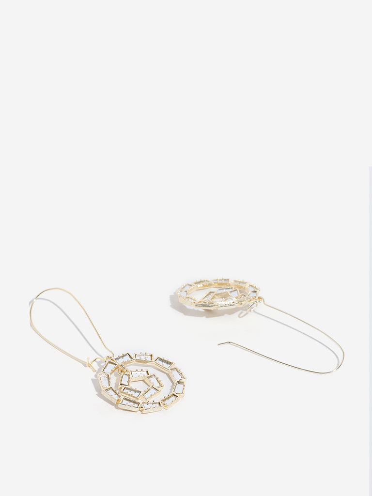 Westside Accessories Gold Mirror Fish Hook Earrings