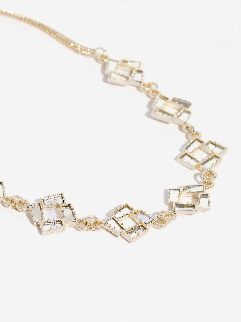 Westside Accessories Gold Mirror-Work Necklace