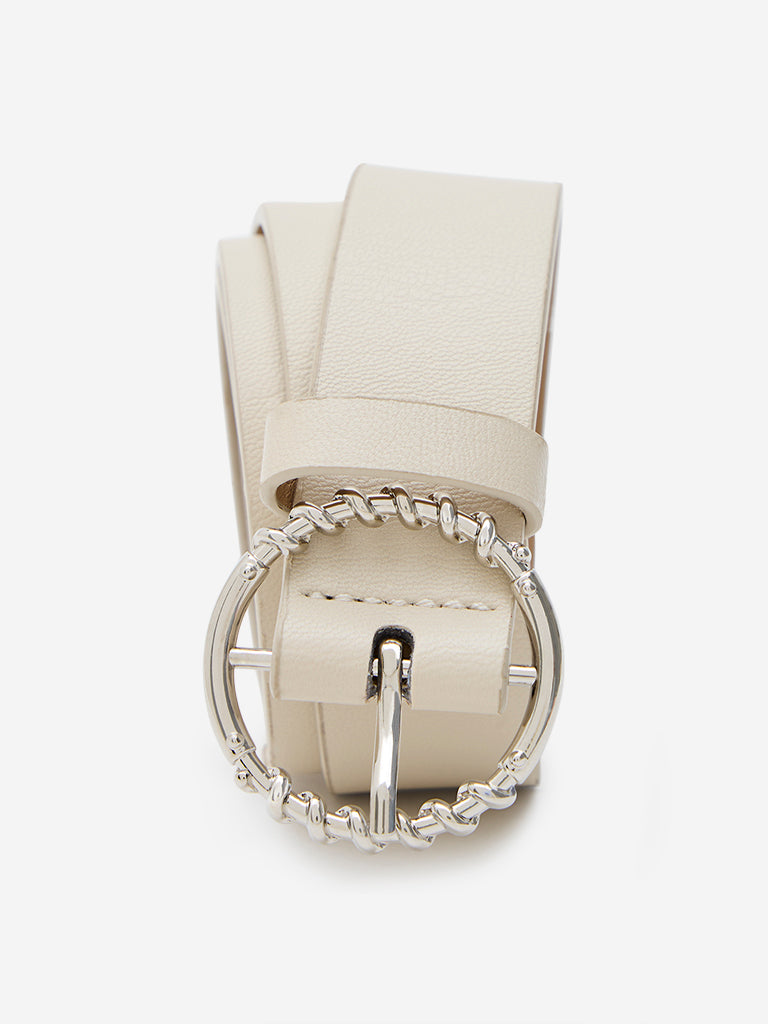 Westside Accessories Off-White Spiral-Detail Buckled Belt (Small)