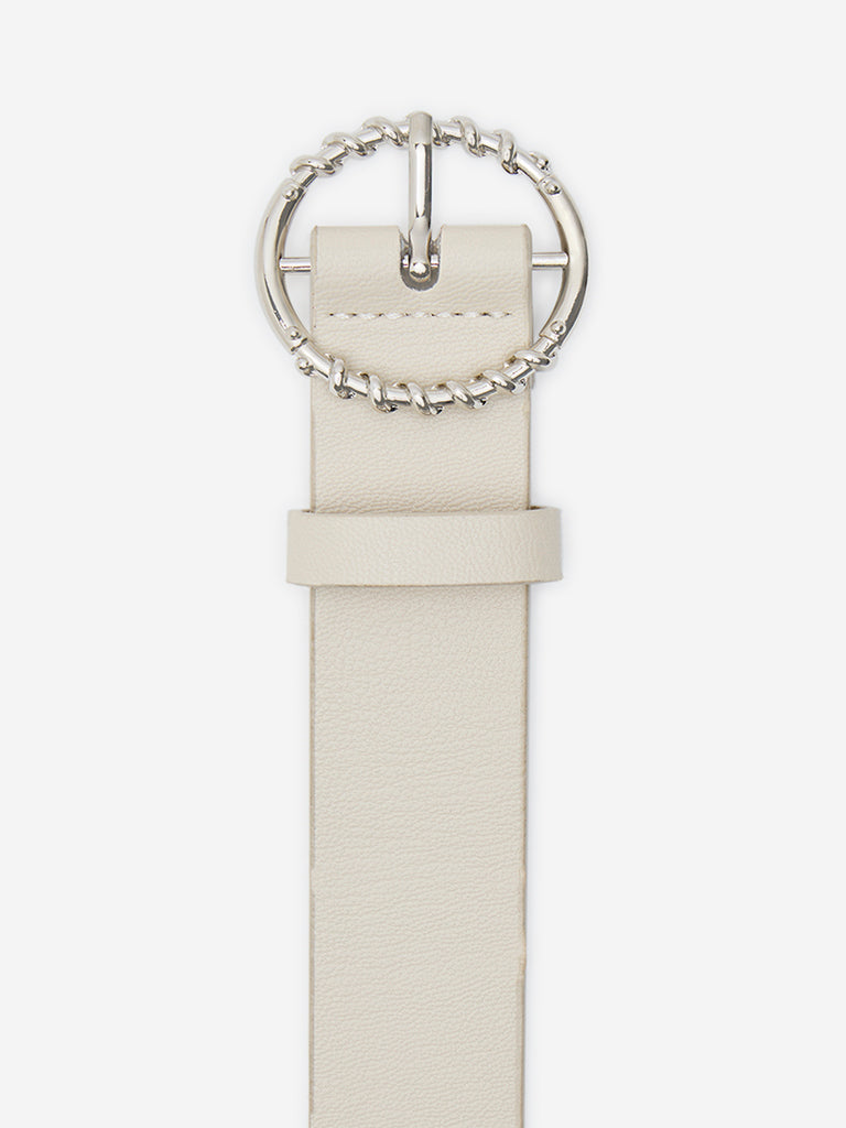 Westside Accessories Off-White Spiral-Detail Buckled Belt (Small)