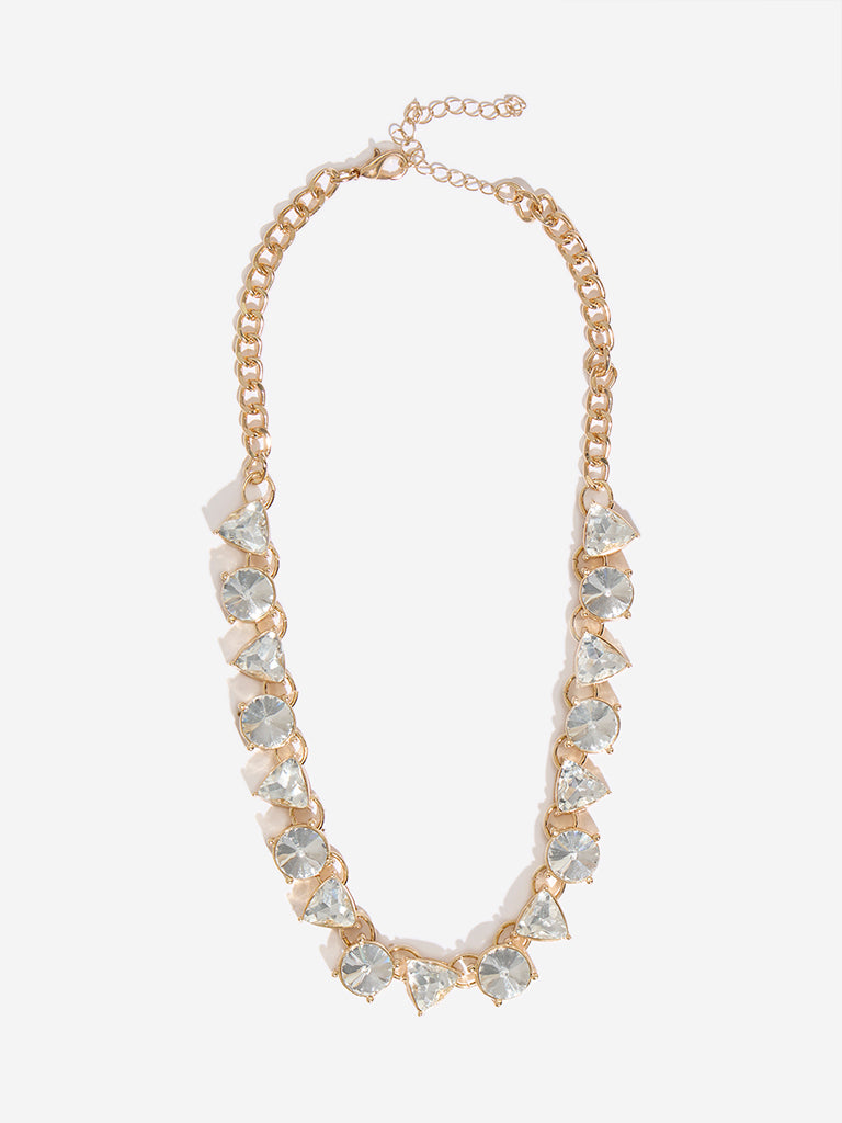 Westside Accessories Gold Big Crystals Necklace