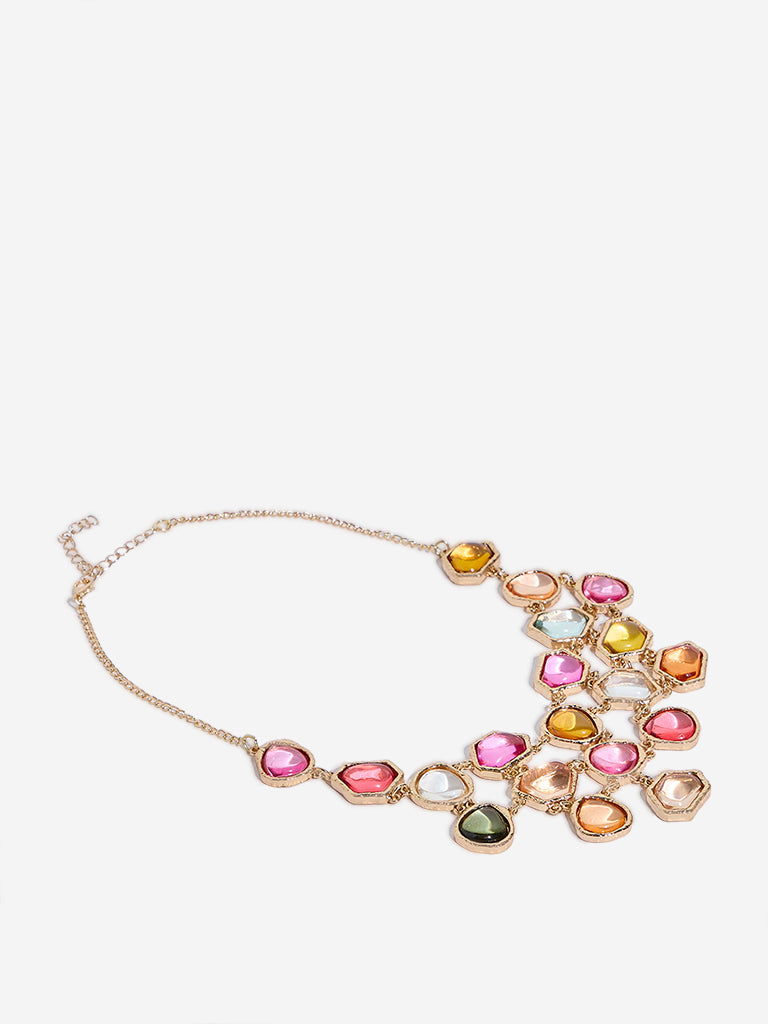 Buy Westside Accessories Multicoloured Gemstone Embellished Necklace from Westside