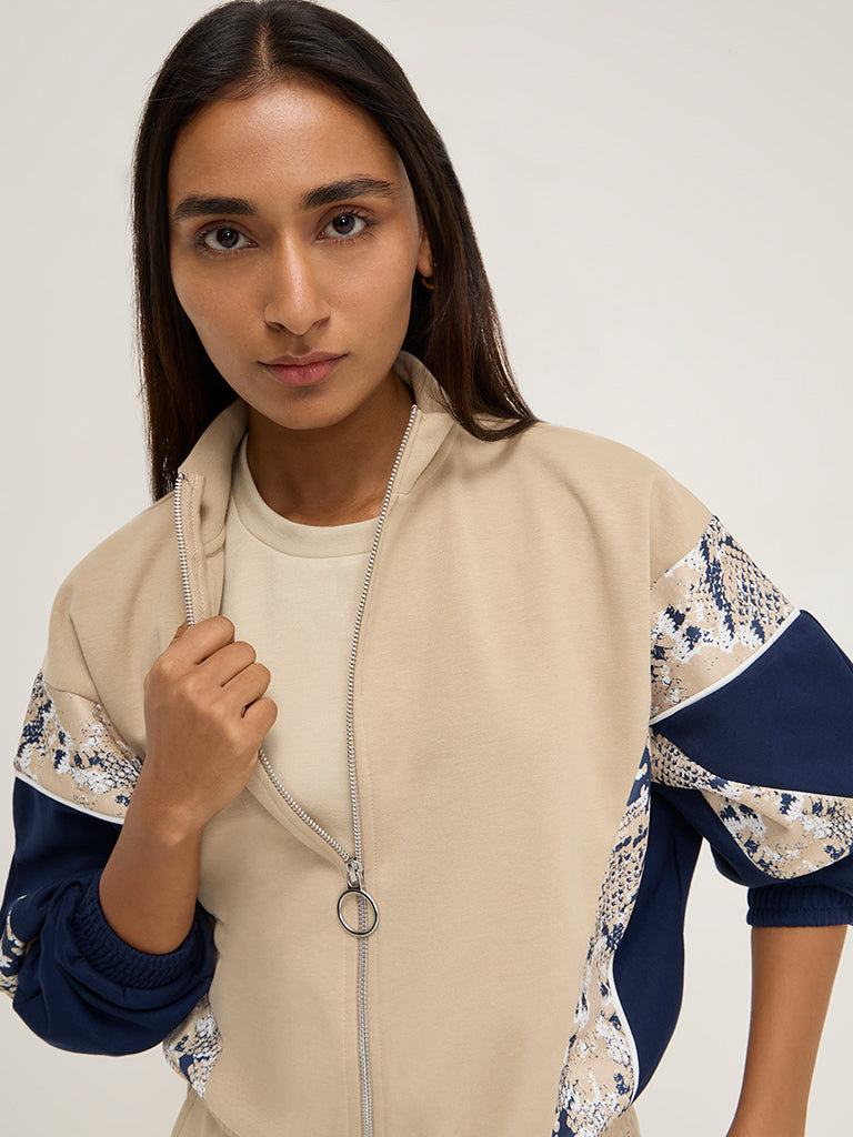 LOV Beige Abstract Design Jacket