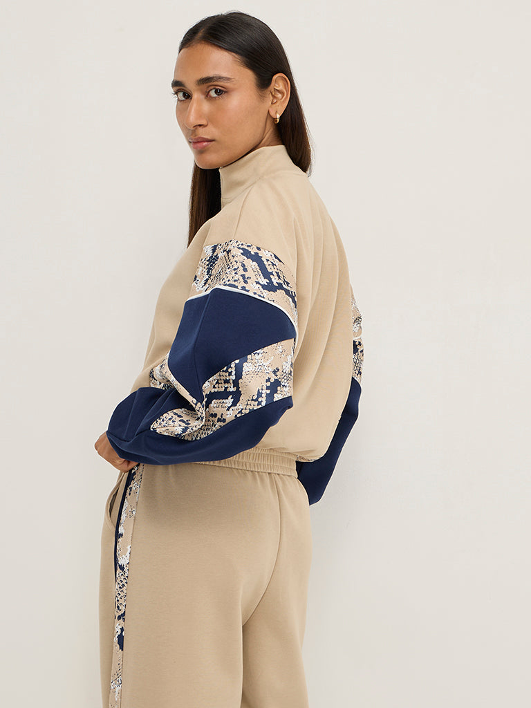 LOV Beige Abstract Design Jacket