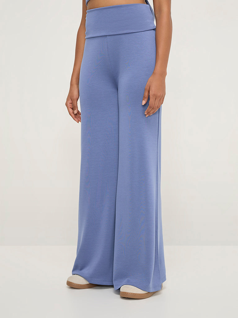 LOV Blue High-Rise Track Pants