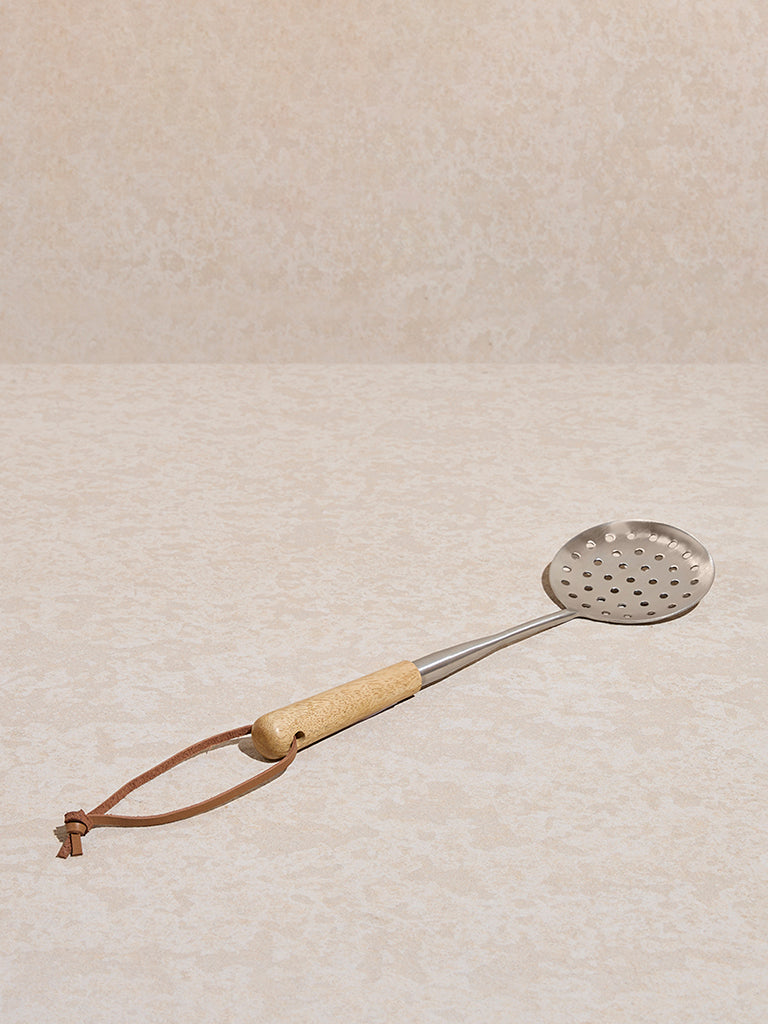 Westside Home Silver Skimmer with Wooden Handle