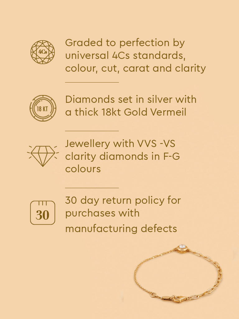 Westside X Pome Faceted Solitaire Lab Diamond Chain Bracelet