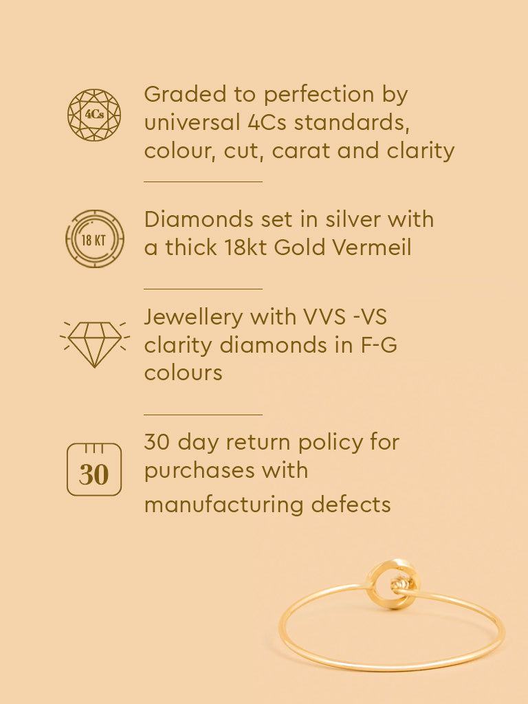 Infinity Solitaire Gold Plated Lab Diamond Bangle Bracelet
