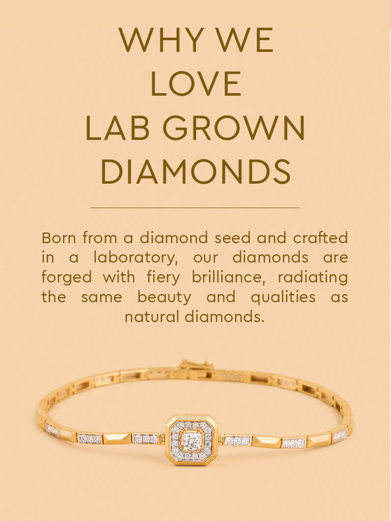 Geometric Gold Plated Lab Diamond Bracelet