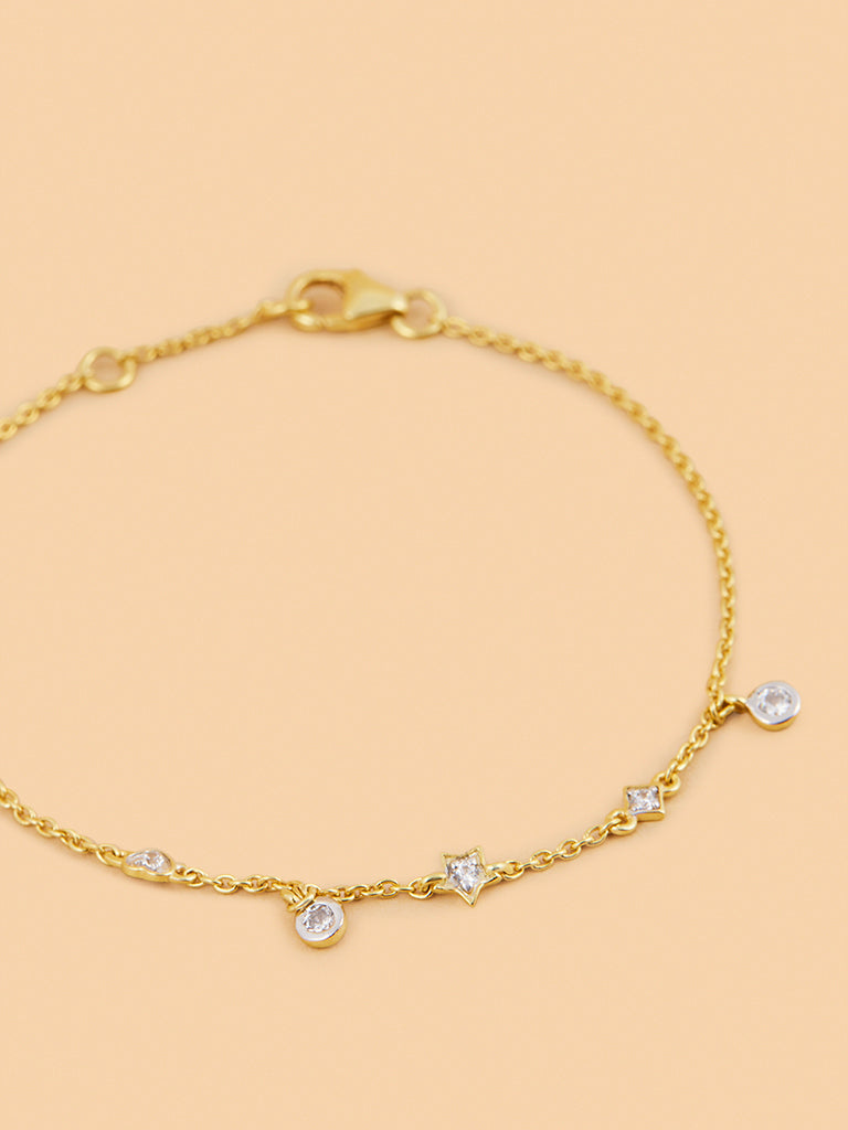Westside X Pome Star and Heart Lab Diamond Chain Bracelet