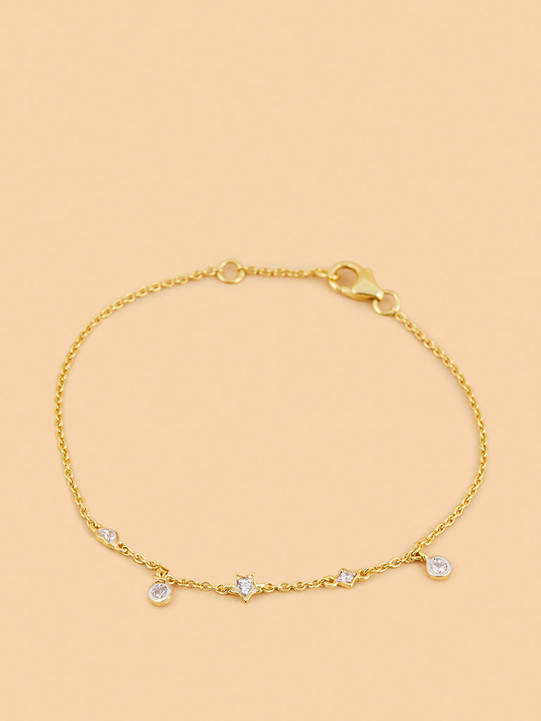 Westside X Pome Star and Heart Lab Diamond Chain Bracelet
