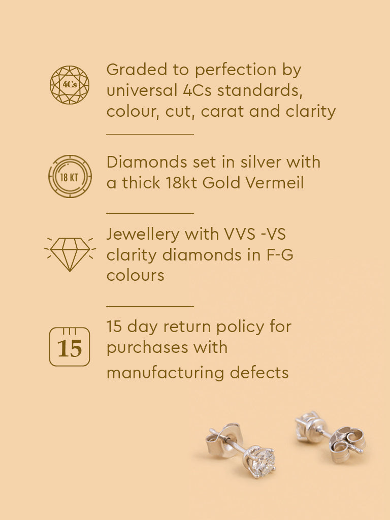 Classic Round Solitaire Lab Diamond Earrings