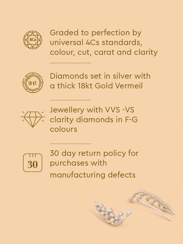 Westside X Pome Sleek Lab Diamond Ear Climbers