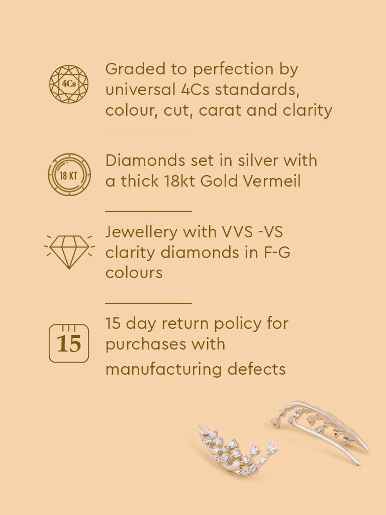 Sleek Lab Diamond Ear Climbers