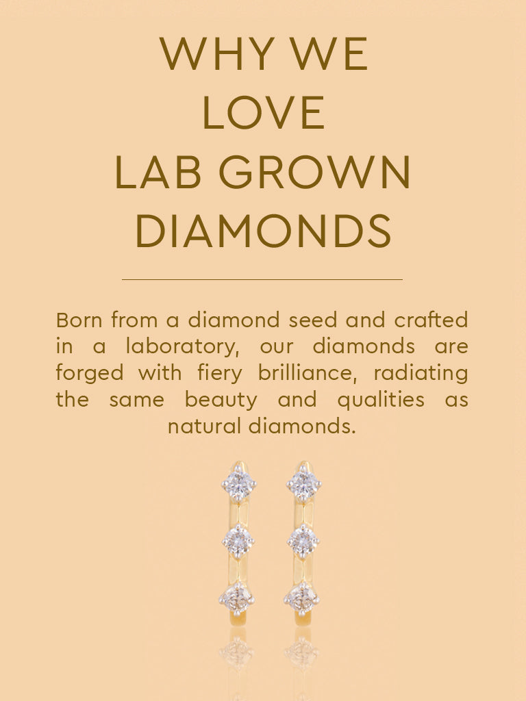 Triad Huggie Earrings with Lab Diamond Accents