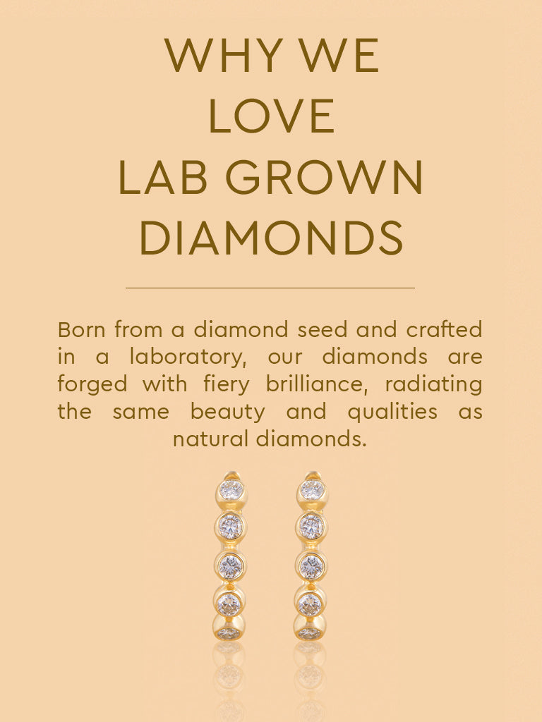 Huggie Bezel Set Lab Diamond Earrings