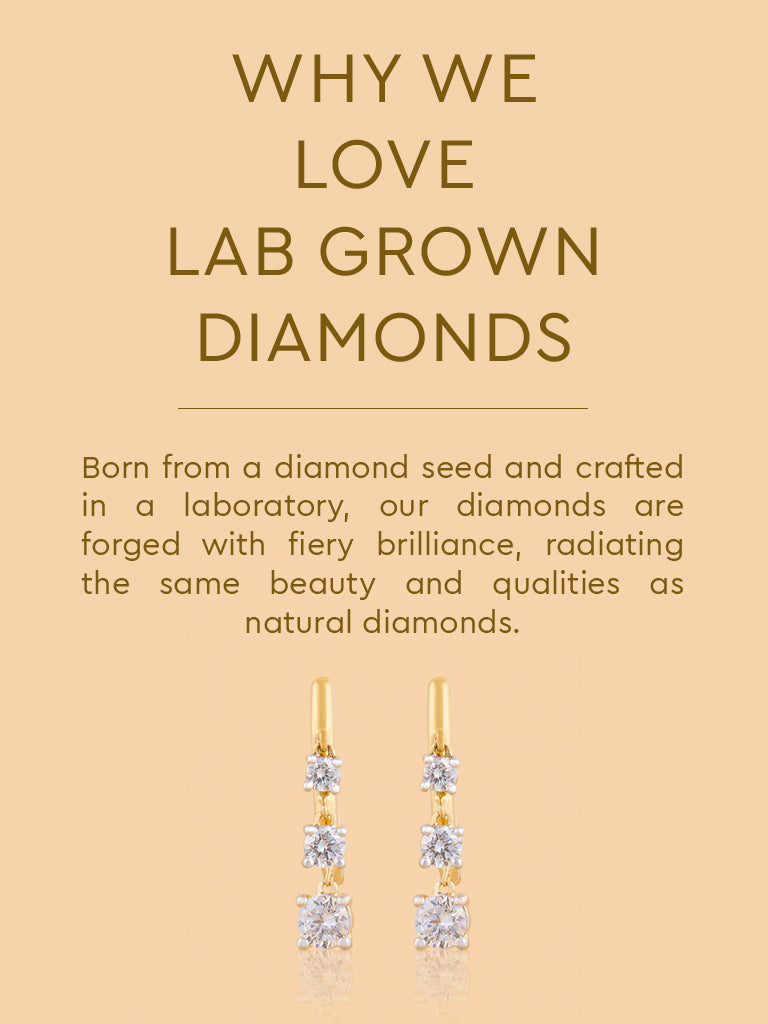Trio Dangling Hoops with Lab Diamonds