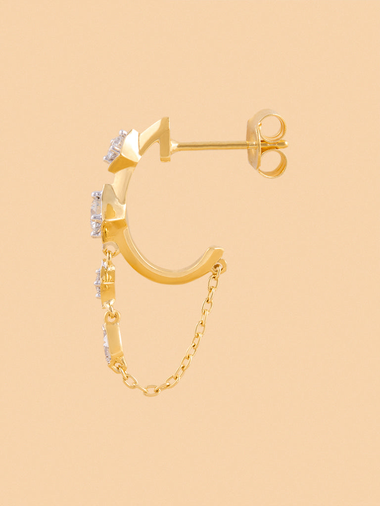 Westside X Pome Chain Hoop Earrings with Lab Diamond Accents
