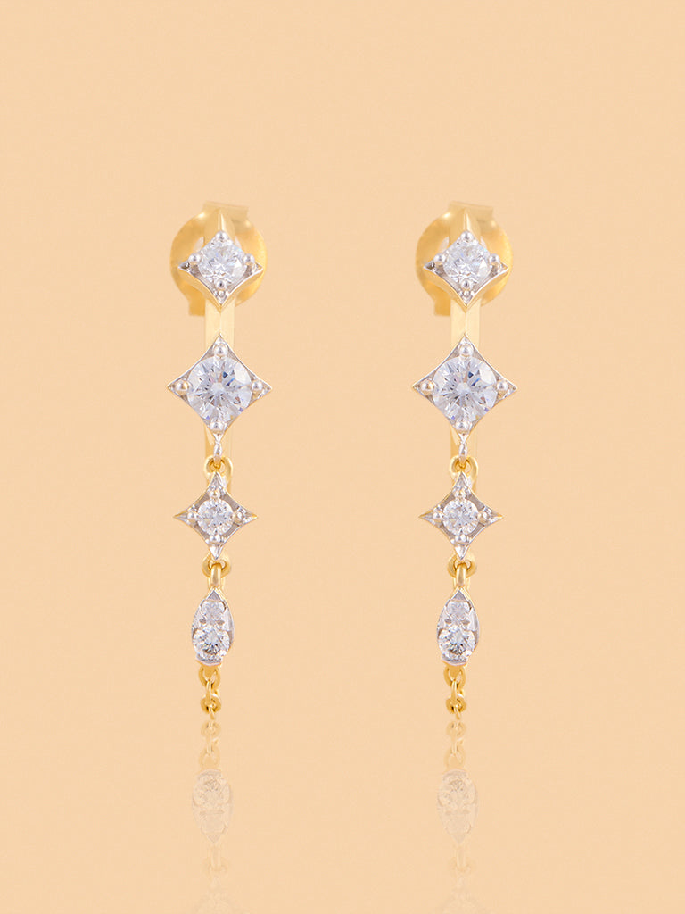Westside X Pome Chain Hoop Earrings with Lab Diamond Accents