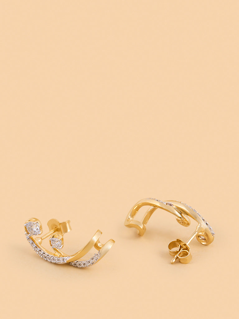Westside X Pome Intricate Swirl Lab Diamond Ear Climbers