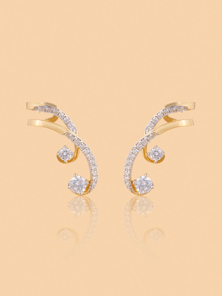 Westside X Pome Intricate Swirl Lab Diamond Ear Climbers