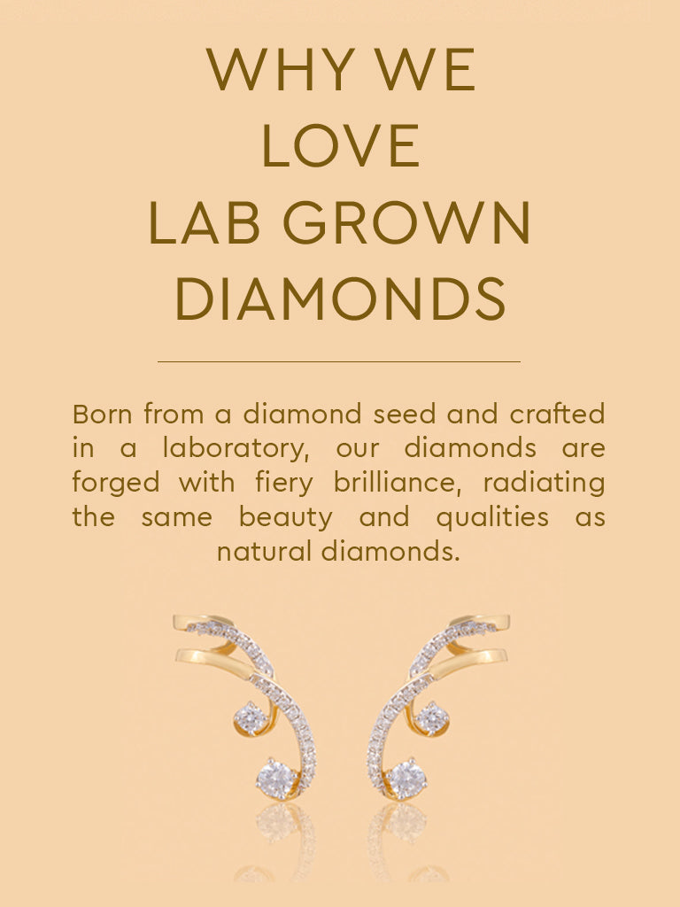 Intricate Swirl Lab Diamond Ear Climbers